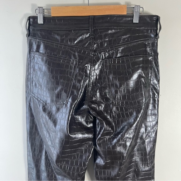 GAP High Rise Vegan Croc Leather Cheeky Straight Pants Size 31 Brown NWT - Picture 12 of 15